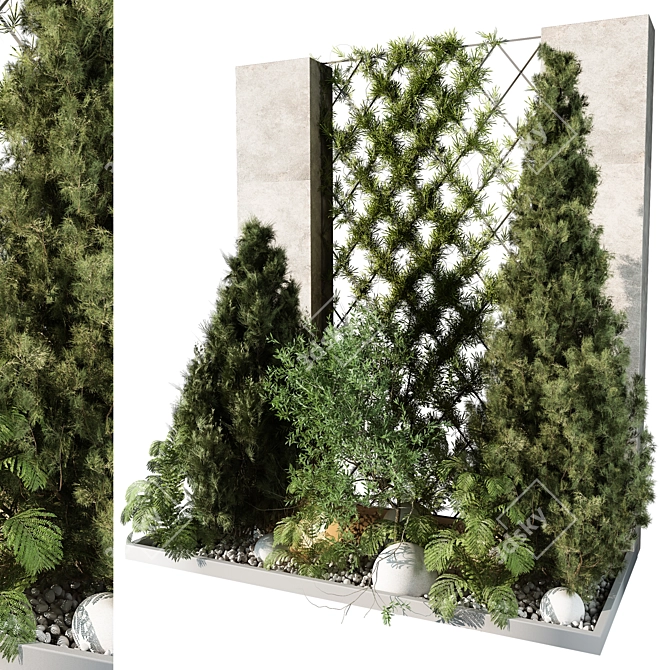 Large Outdoor Plant 3D Model 3D model image 1