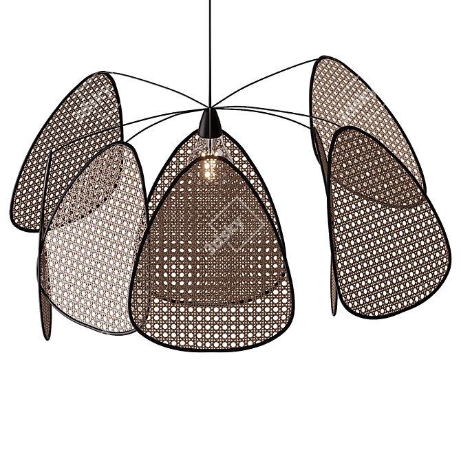 Handcrafted Rattan Chandelier, Vray/Corona 3D model image 2