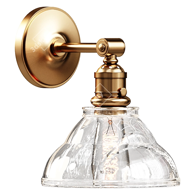 Vintage Glass Wall Sconce 3D model image 1