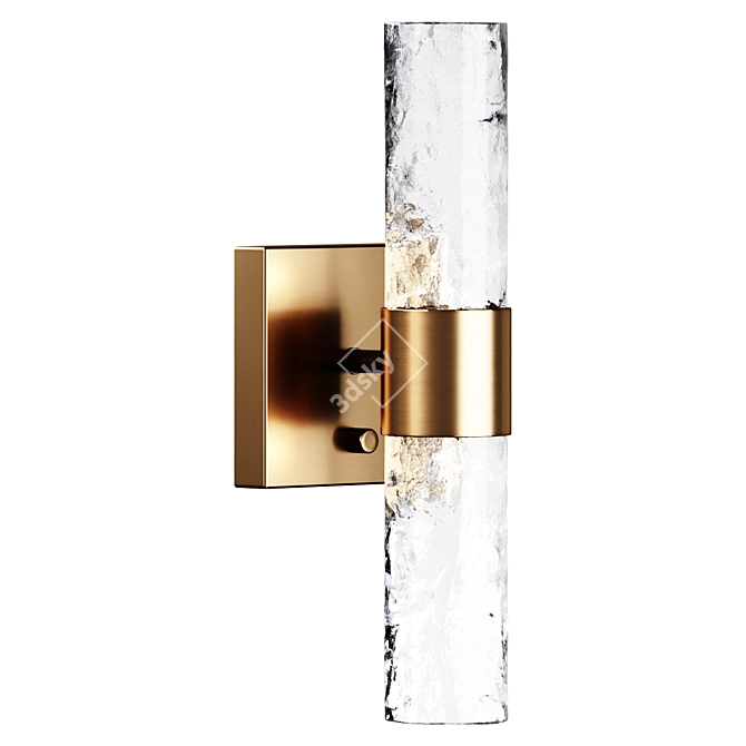 Hand-Blown Tuberose Glass Sconce 3D model image 1