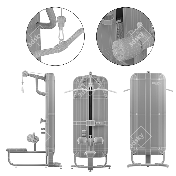 Advanced Technogym Artis Lat Machine 3D model image 4