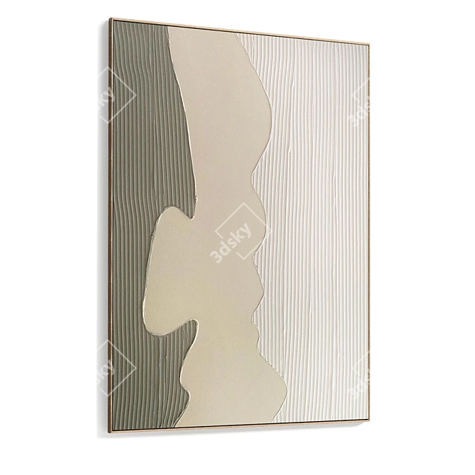  Plaster Dual Photo Frame with Texture Variations 3D model image 5