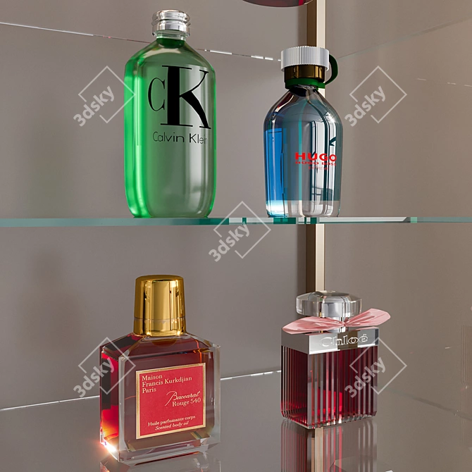 Luxury Perfume Bottle Collection Kit 3D model image 4