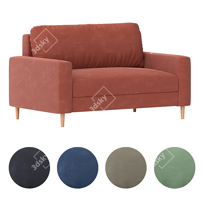 Ines Vertical Sofa: 5 Upholstery Options 3D model image 1