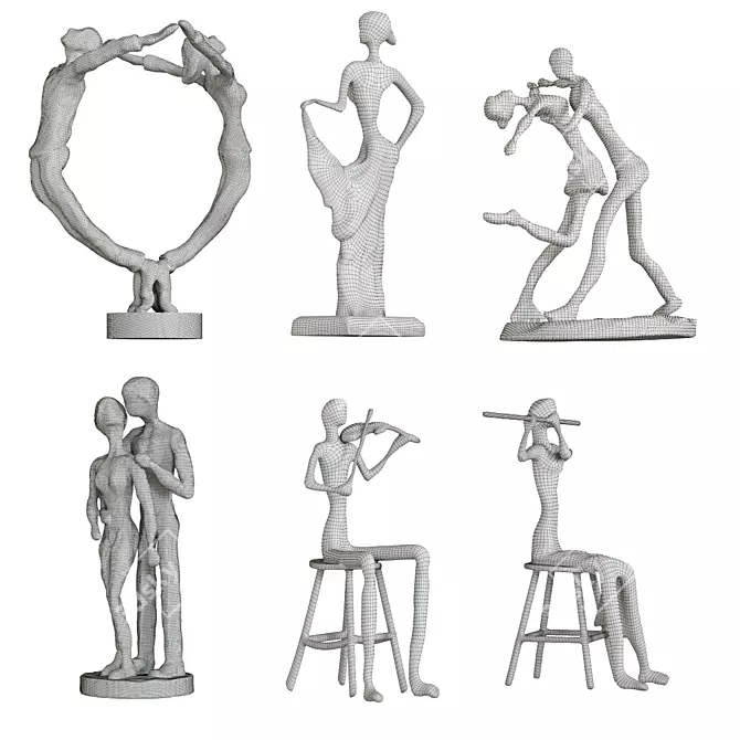 Handcrafted Nordic Figurine Collection 3D model image 2