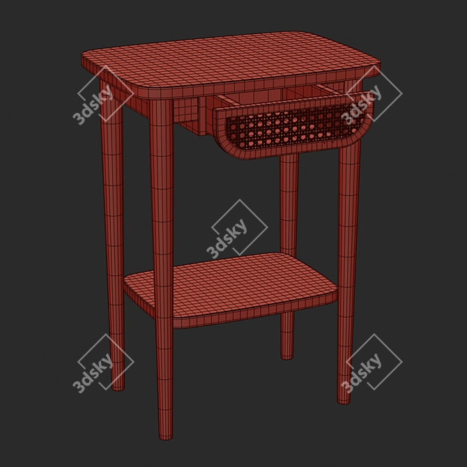 Buisseau Bedside Table - Retro-Modern Design 3D model image 3