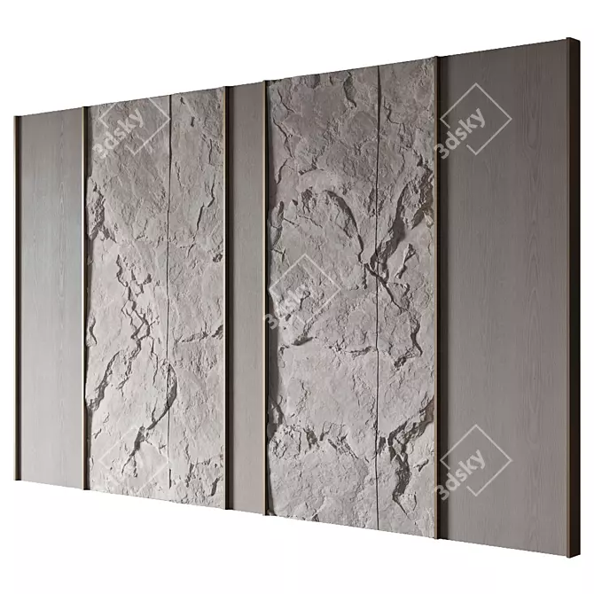 Rock Wall Panel, Large Size 3D model image 1