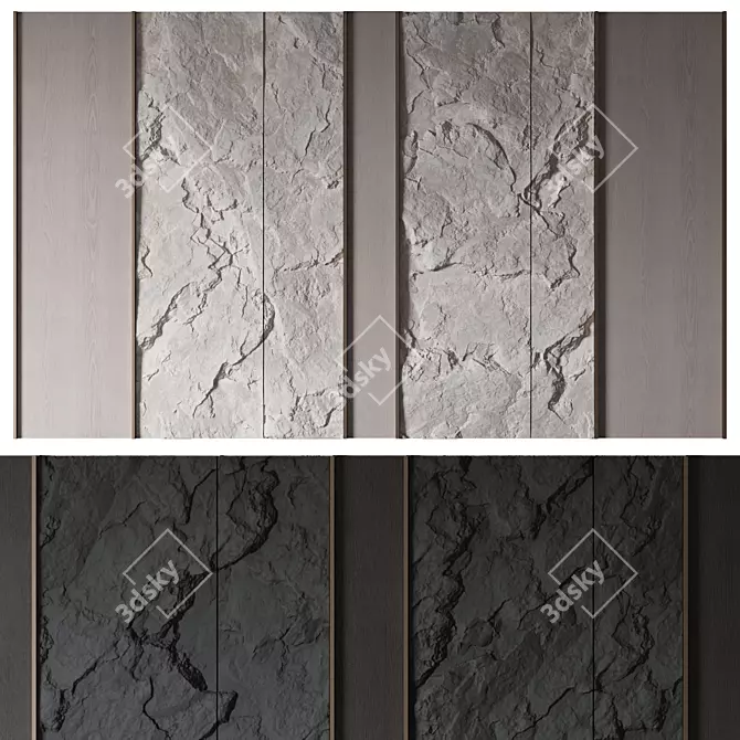 Rock Wall Panel, Large Size 3D model image 2