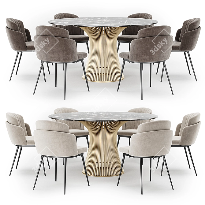 Contemporary Dining Set 137 3D model image 1