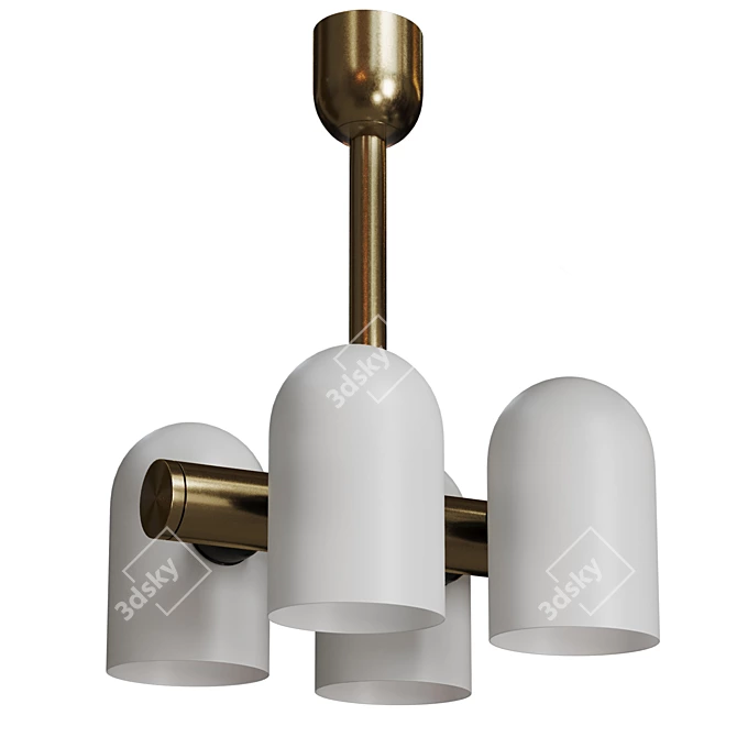 Sleek Brass Chandelier Pendant Light 3D model image 5