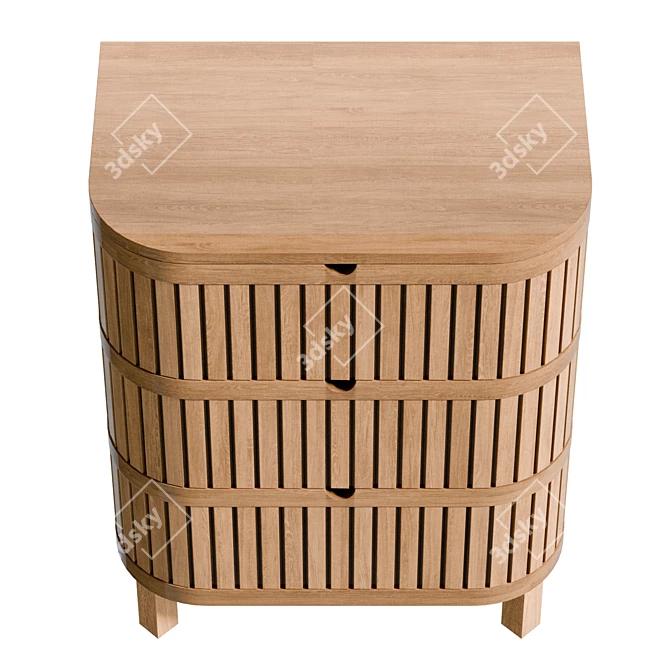 Juliette 3 Drawer Dresser: Urban Sophistication 3D model image 3