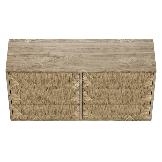 Modern Palecek Braxton Dresser - Premium Wooden Storage 3D model image 3