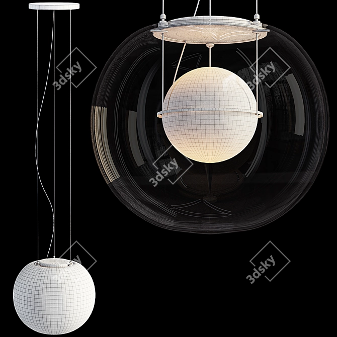 Modern Pendant Lamp Set Mesh 3D model image 5