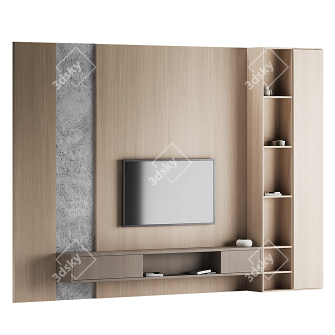 Modern TV Wall Set 3D 3D model image 1