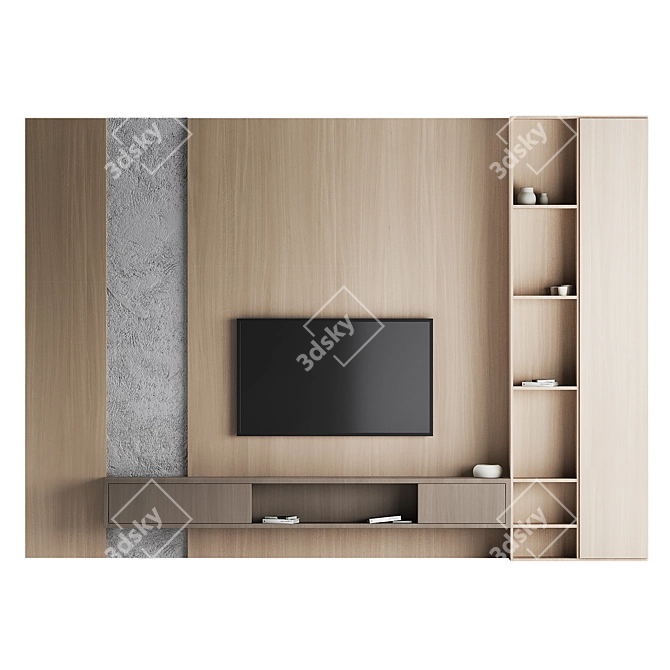 Modern TV Wall Set 3D 3D model image 2