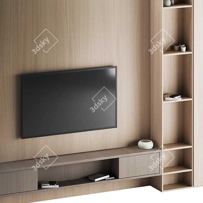 Modern TV Wall Set 3D 3D model image 3