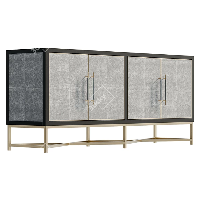 Exavier 4-Door Sideboard with 8192x8192 Texture 3D model image 4