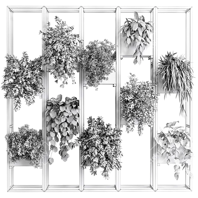 Metal Frame Vertical Garden Divider 3D model image 7