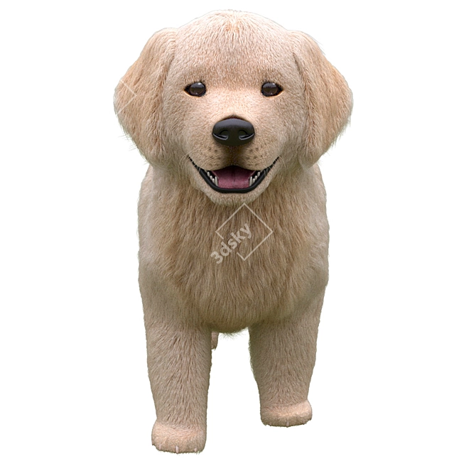 Golden Retriever Puppies Miniatures 3D model image 14