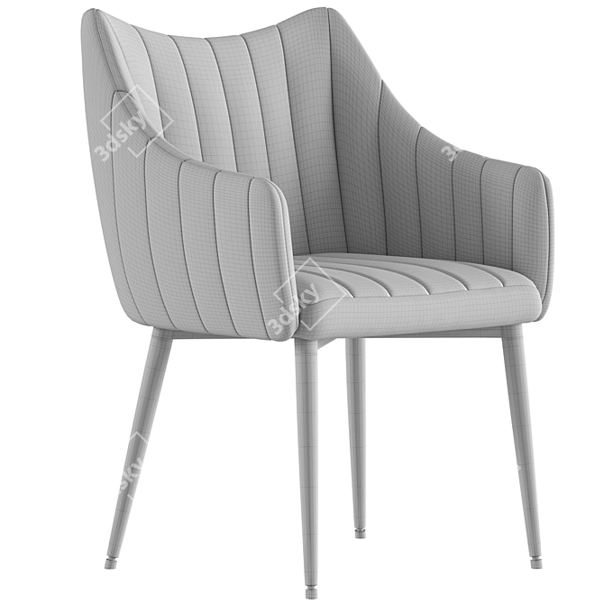 Monte Velvet Armchair with Metal Legs 3D model image 6