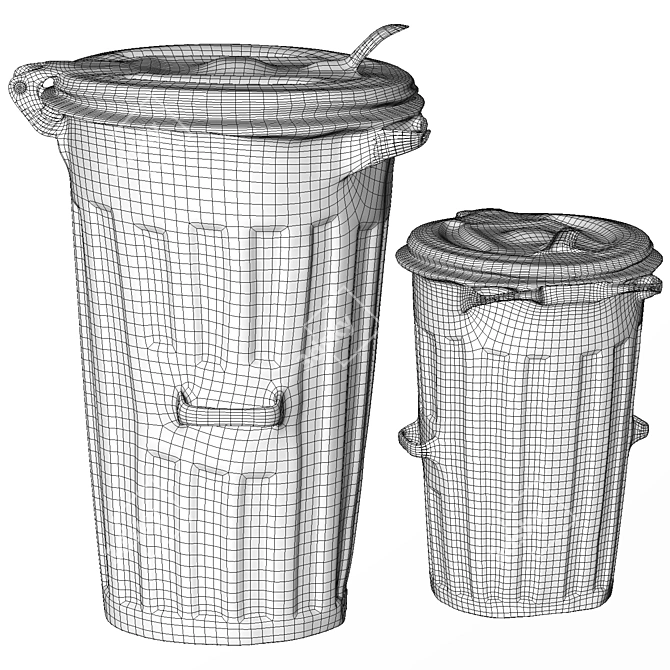 Urban Street Trash Bin 3D model image 2