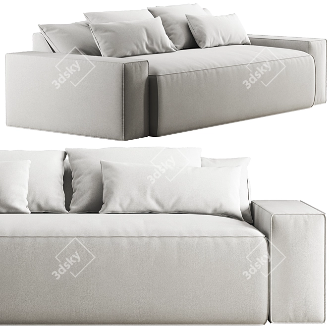 Modern Upholstered RH Dillon Sofa 3D model image 1