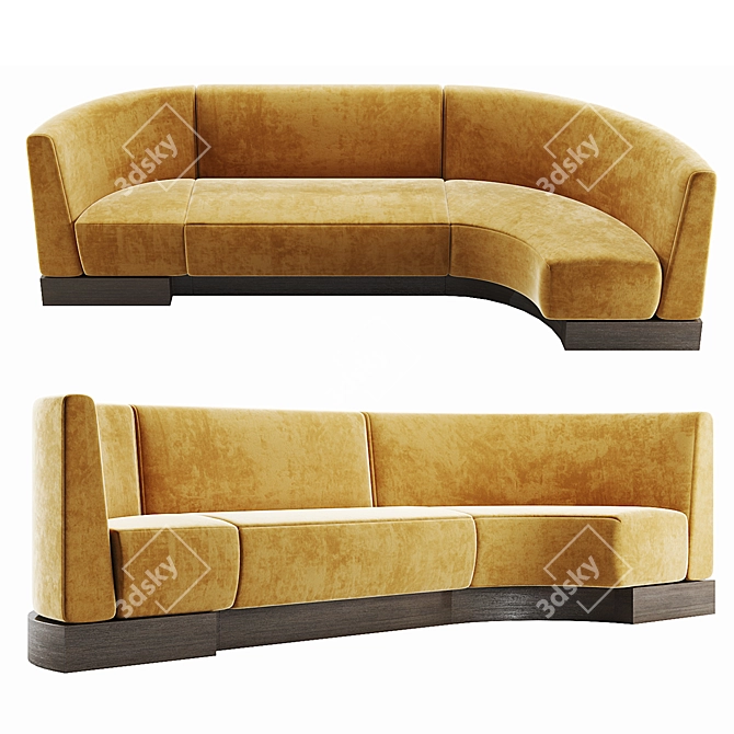 Modular Restaurant Sofa Four Seasons 3D model image 4