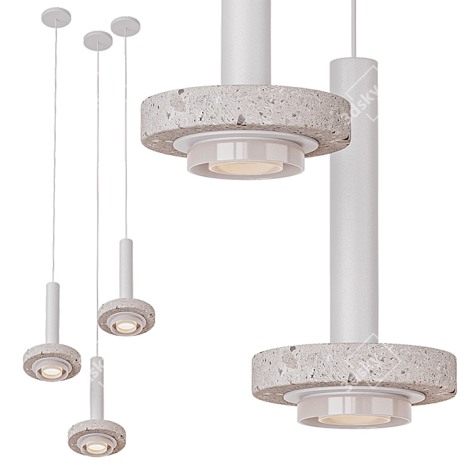 Modern Ambra Pendant Lamp in White/Bardovy 3D model image 3