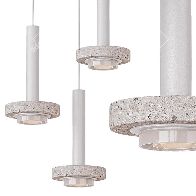 Modern Ambra Pendant Lamp in White/Bardovy 3D model image 4