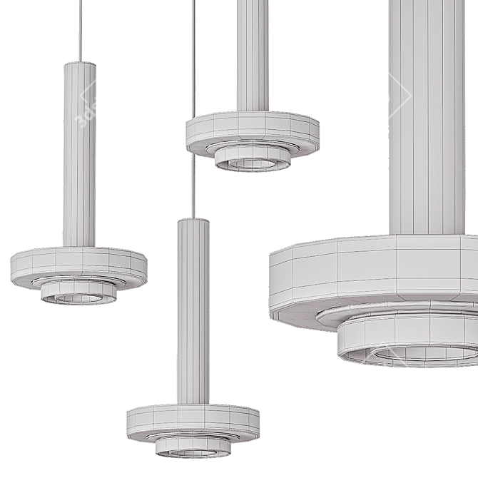 Modern Ambra Pendant Lamp in White/Bardovy 3D model image 7