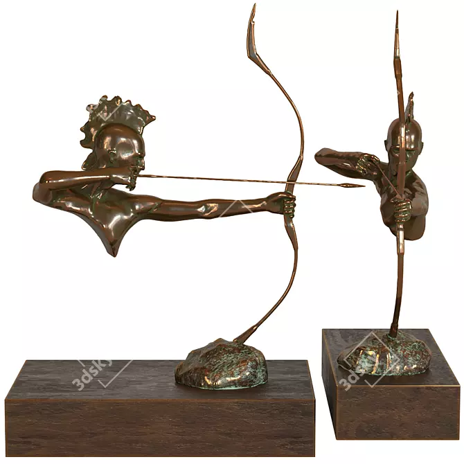 Indigenous Archer Sculpture 3D model image 1