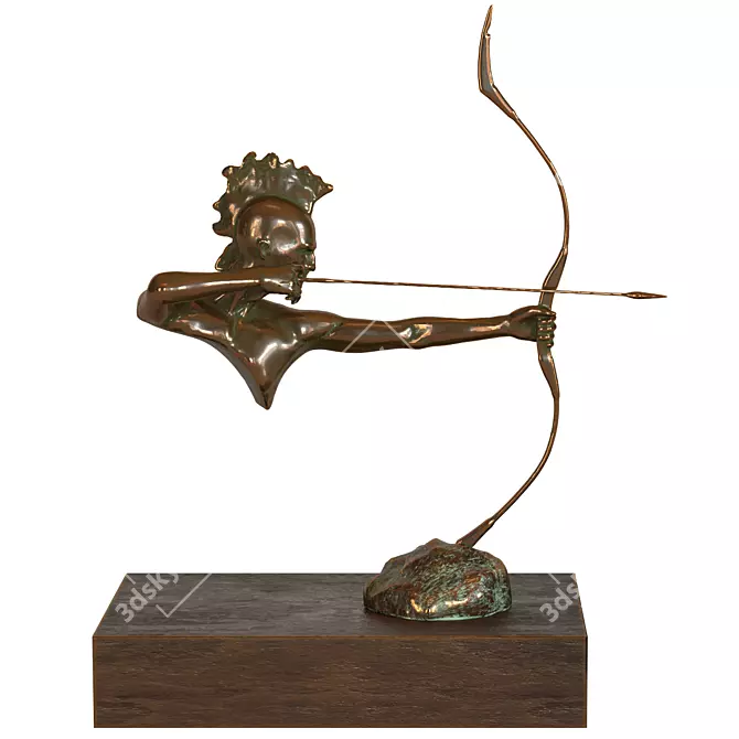 Indigenous Archer Sculpture 3D model image 3