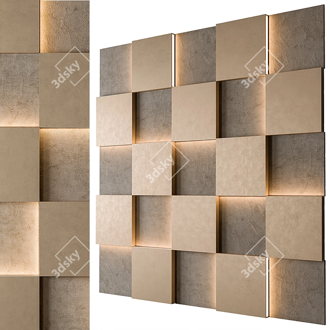 Modern 3D Wall Panel 3D model image 2