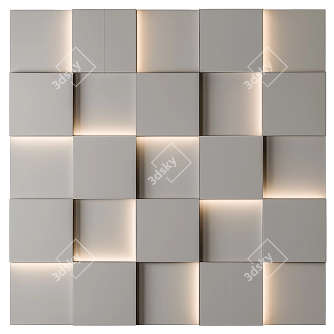 Modern 3D Wall Panel 3D model image 6