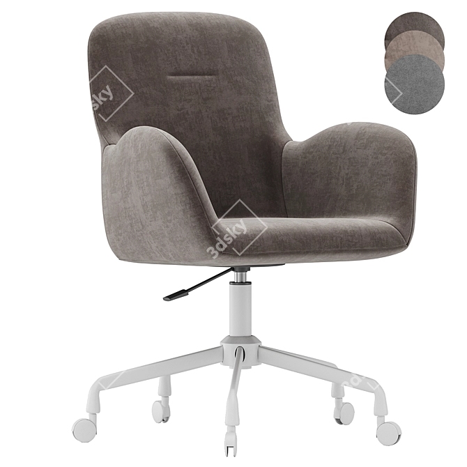 Office Chair Frey Beige Textile 3D model image 2