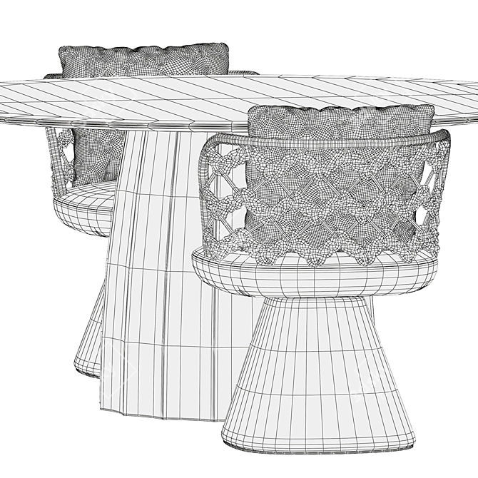 Luxury Flair Chair & Tsubomi Table 3D model image 5