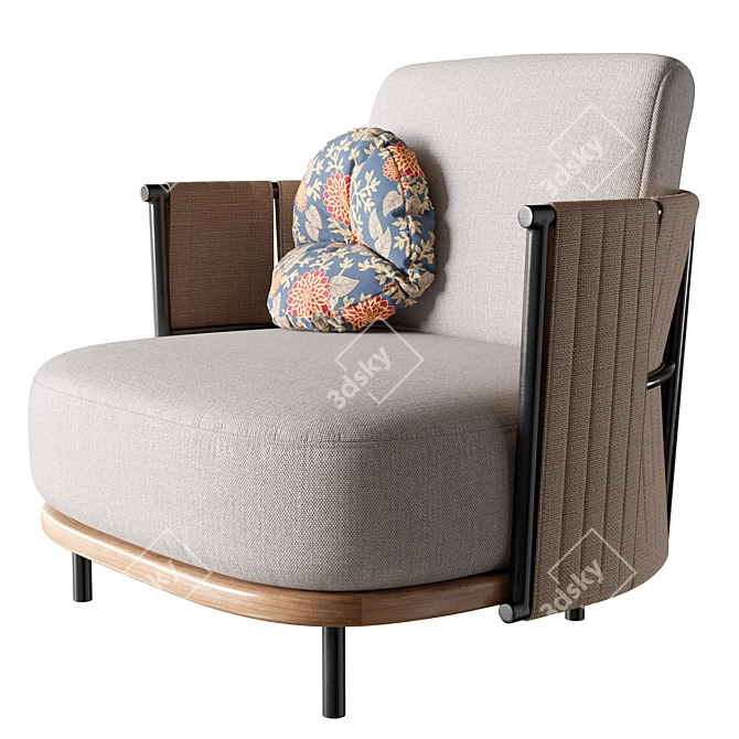 Elegant Rada Wood Armchair 3D model image 1