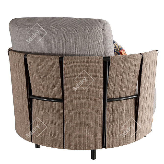 Elegant Rada Wood Armchair 3D model image 3