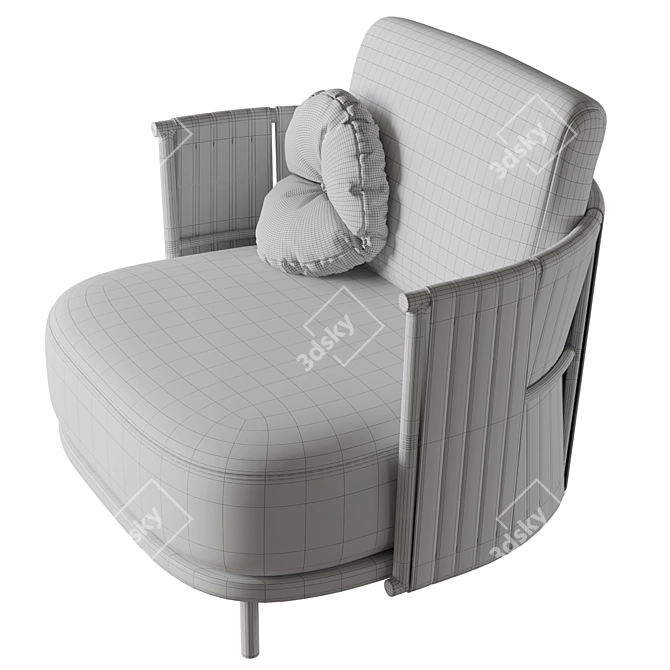 Elegant Rada Wood Armchair 3D model image 6