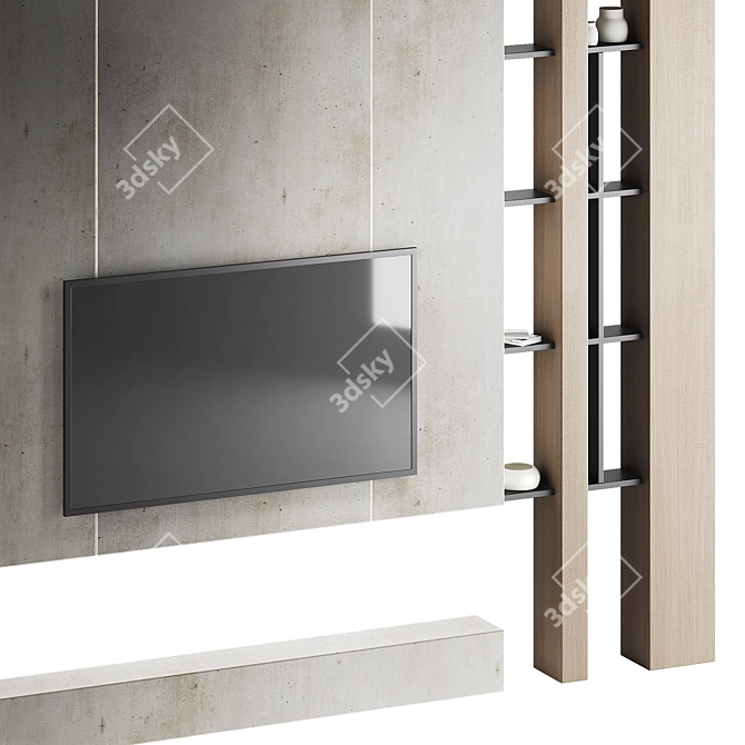 Modern TV Wall Set 3 3D model image 3