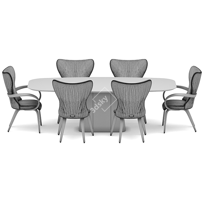 Elegant Dining Set Reves Noisette 3D model image 5