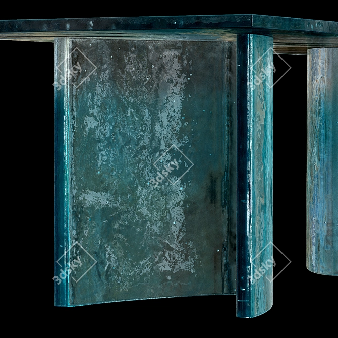 Vintage Glass Table 3D model image 2