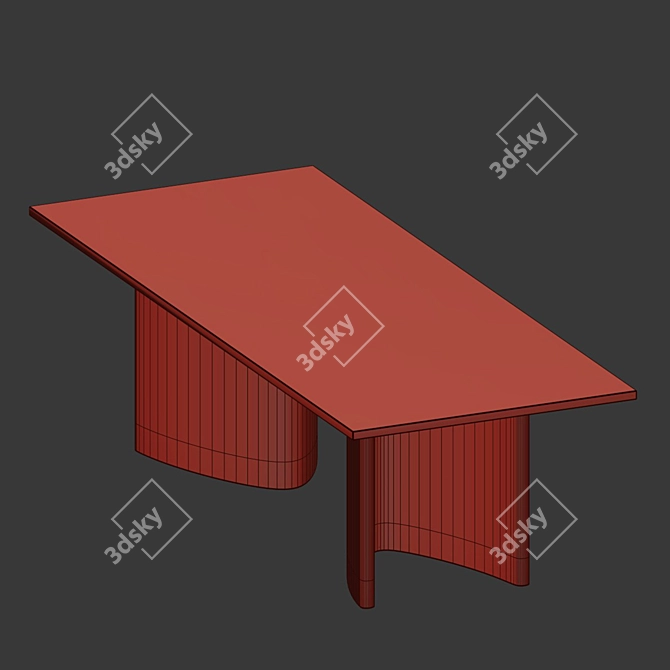 Vintage Glass Table 3D model image 3