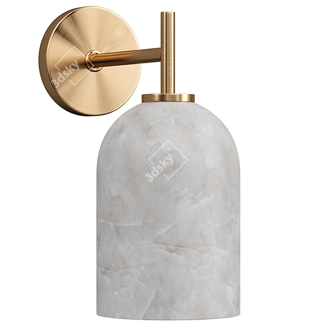 Alabaster Shade Wall Sconce Heathfield 3D model image 2