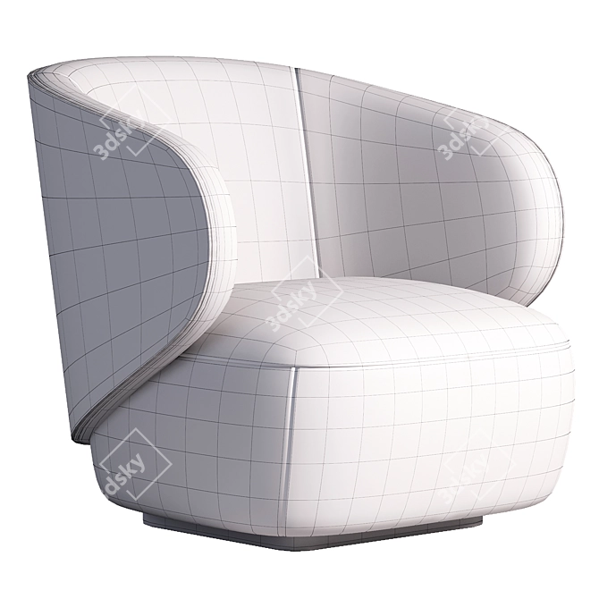 Chic Hayden Swivel Lounge Chair 3D model image 2