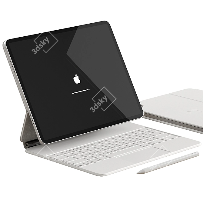 Apple White Tech Set Bundle 3D model image 3