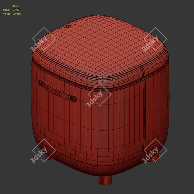 Bork D615 Massage Pouf 3D model image 5