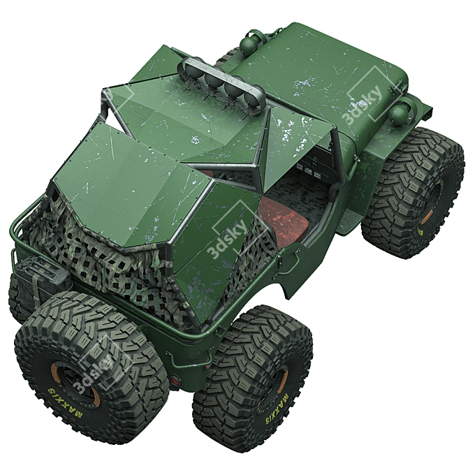 Willys Monster Truck Model 3D model image 3