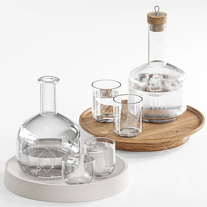 Modern Tableware Set - 10 Pieces 3D model image 3