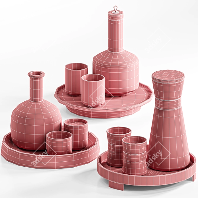 Modern Tableware Set - 10 Pieces 3D model image 4